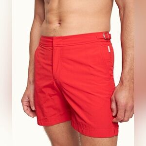 ORLEBAR BROWN Bulldog Red Mid-Length Swim Shorts - Size 28